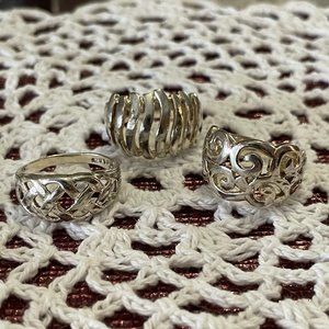Sterling Silver Rings ~ Set Of Three